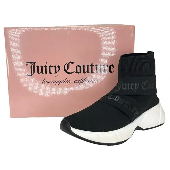 Juicy Couture Ariella Black Stretch Womens Sock Sneakers Size 8M - Picture 10 of 12